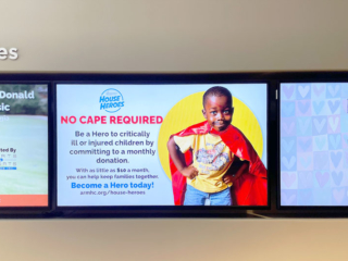 Ronald McDonald House Atlanta Chapter digital signage for families, volunteers and donors