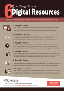 Download our free infographic for 6 quick tips for designing digital resources