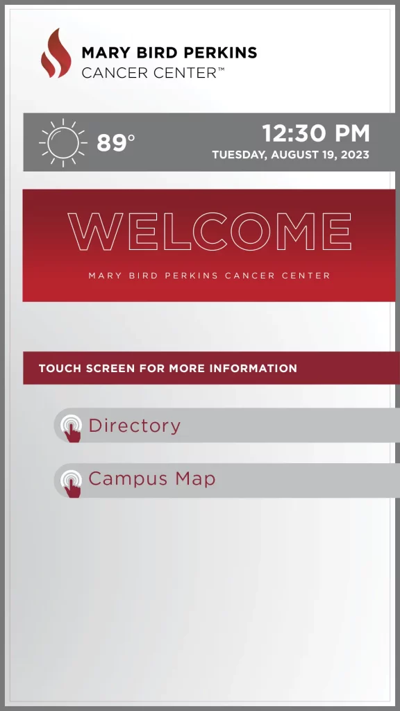 Mary Bird Perkins Cancer Center Touchscreen Wayfinding