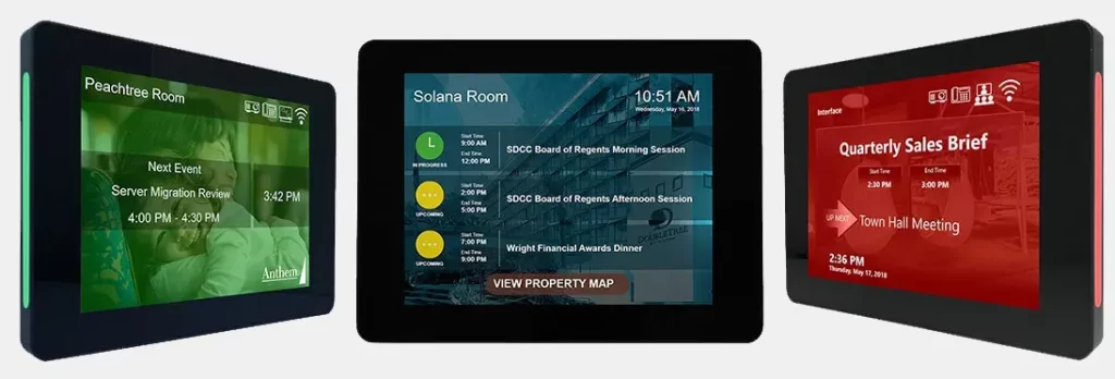 See specifications and mounting options for Visix's Touch Interactive Meeting Room Signs
