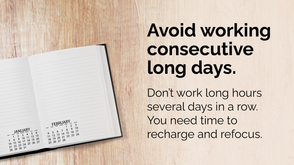 Free Graphic | Workplace Wellness | Avoid Long Days