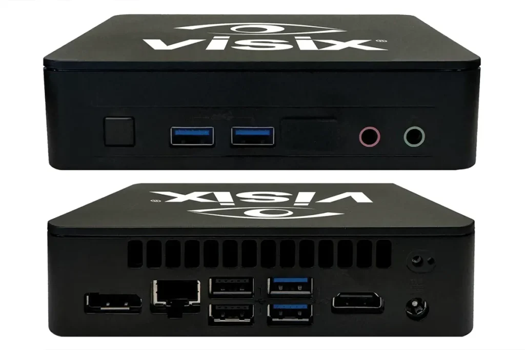 NUC digital signage media player front and back