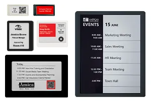 six E Ink signs in various sizes -compare to other room sign models