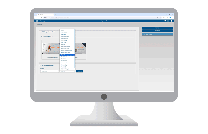 Our CMS lets you create and schedule messages from quick templates