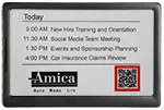 EPS 74 ePaper meeting room sign with schedule, logo and QR code on screen