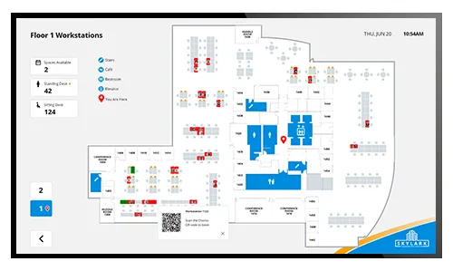 workspace and desk wayfinding for hybrid office